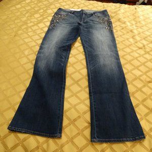 WHITE HOUSE BLACK MARKET EMBELLISHED BOOT JEAN 12